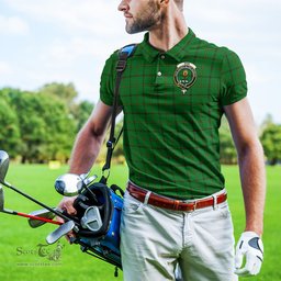 Scottish Don Tartan Mens Polo Shirt with Family Crest Scottish Polo Shirt Scottish Plaid Tartan Plaid - ScotsTee - scotstee.com