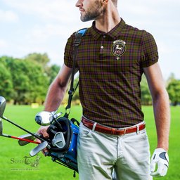 Scottish Cochrane Modern Tartan Mens Polo Shirt with Family Crest Scottish Polo Shirt Scottish Plaid Tartan Plaid - ScotsTee - scotstee.com