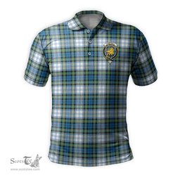 Scottish Campbell Dress Ancient Tartan Mens Polo Shirt with Family Crest Scottish Polo Shirt Scottish Plaid Tartan Plaid - ScotsTee - scotstee.com