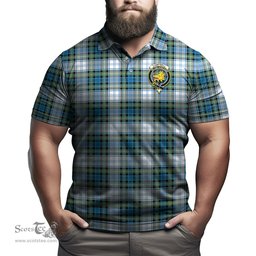 Scottish Campbell Dress Ancient Tartan Mens Polo Shirt with Family Crest Scottish Polo Shirt Scottish Plaid Tartan Plaid - ScotsTee - scotstee.com