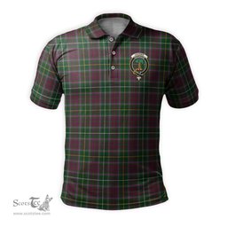 Scottish Crosbie Tartan Mens Polo Shirt with Family Crest Scottish Polo Shirt Scottish Plaid Tartan Plaid - ScotsTee - scotstee.com
