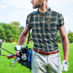 Scottish Gordon Dress Ancient Tartan Mens Polo Shirt with Family Crest Scottish Polo Shirt Scottish Plaid Tartan Plaid - ScotsTee - scotstee.com