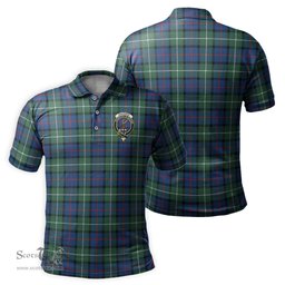 Scottish Davidson of Tulloch Tartan Mens Polo Shirt with Family Crest Scottish Polo Shirt Scottish Plaid Tartan Plaid - ScotsTee - scotstee.com