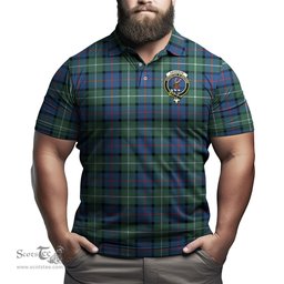 Scottish Davidson of Tulloch Tartan Mens Polo Shirt with Family Crest Scottish Polo Shirt Scottish Plaid Tartan Plaid - ScotsTee - scotstee.com