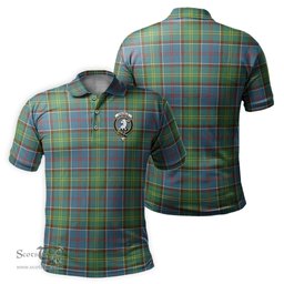 Scottish Colville Tartan Mens Polo Shirt with Family Crest Scottish Polo Shirt Scottish Plaid Tartan Plaid - ScotsTee - scotstee.com