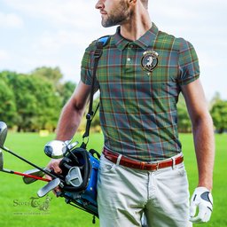 Scottish Colville Tartan Mens Polo Shirt with Family Crest Scottish Polo Shirt Scottish Plaid Tartan Plaid - ScotsTee - scotstee.com