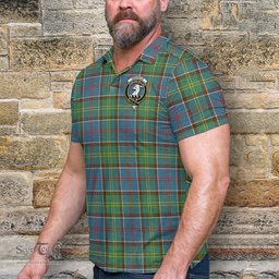 Scottish Colville Tartan Mens Polo Shirt with Family Crest Scottish Polo Shirt Scottish Plaid Tartan Plaid - ScotsTee - scotstee.com