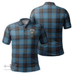 Scottish Garden Tartan Mens Polo Shirt with Family Crest Scottish Polo Shirt Scottish Plaid Tartan Plaid - ScotsTee - scotstee.com