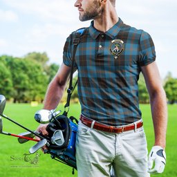 Scottish Garden Tartan Mens Polo Shirt with Family Crest Scottish Polo Shirt Scottish Plaid Tartan Plaid - ScotsTee - scotstee.com