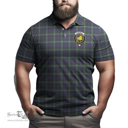 Scottish Campbell Argyll Modern Tartan Mens Polo Shirt with Family Crest Scottish Polo Shirt Scottish Plaid Tartan Plaid - ScotsTee - scotstee.com