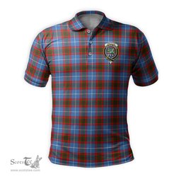 Scottish Crichton Tartan Mens Polo Shirt with Family Crest Scottish Polo Shirt Scottish Plaid Tartan Plaid - ScotsTee - scotstee.com