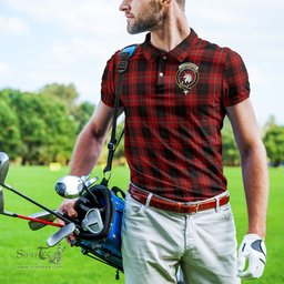 Scottish Cunningham Tartan Mens Polo Shirt with Family Crest Scottish Polo Shirt Scottish Plaid Tartan Plaid - ScotsTee - scotstee.com
