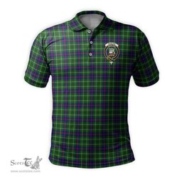 Scottish Duncan Modern Tartan Mens Polo Shirt with Family Crest Scottish Polo Shirt Scottish Plaid Tartan Plaid - ScotsTee - scotstee.com
