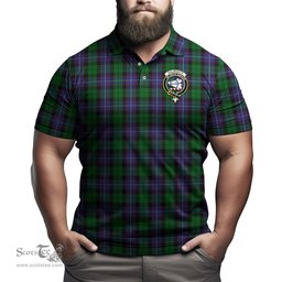 Scottish Galbraith Tartan Mens Polo Shirt with Family Crest Scottish Polo Shirt Scottish Plaid Tartan Plaid - ScotsTee - scotstee.com