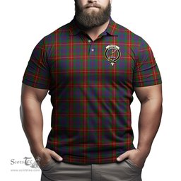 Scottish Fraser of Lovat Tartan Mens Polo Shirt with Family Crest Scottish Polo Shirt Scottish Plaid Tartan Plaid - ScotsTee - scotstee.com