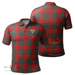Scottish Cheyne Tartan Mens Polo Shirt with Family Crest Scottish Polo Shirt Scottish Plaid Tartan Plaid - ScotsTee - scotstee.com