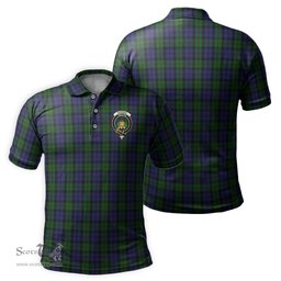 Scottish Dundas Tartan Mens Polo Shirt with Family Crest Scottish Polo Shirt Scottish Plaid Tartan Plaid - ScotsTee - scotstee.com