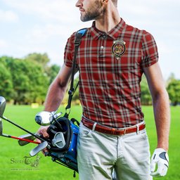 Scottish Drummond of Perth Dress Tartan Mens Polo Shirt with Family Crest Scottish Polo Shirt Scottish Plaid Tartan Plaid - ScotsTee - scotstee.com