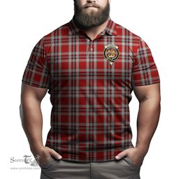 Scottish Drummond of Perth Dress Tartan Mens Polo Shirt with Family Crest Scottish Polo Shirt Scottish Plaid Tartan Plaid - ScotsTee - scotstee.com