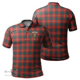 Scottish Chisholm Ancient Tartan Mens Polo Shirt with Family Crest Scottish Polo Shirt Scottish Plaid Tartan Plaid - ScotsTee - scotstee.com