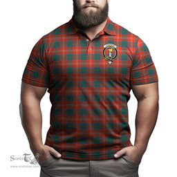 Scottish Chisholm Ancient Tartan Mens Polo Shirt with Family Crest Scottish Polo Shirt Scottish Plaid Tartan Plaid - ScotsTee - scotstee.com