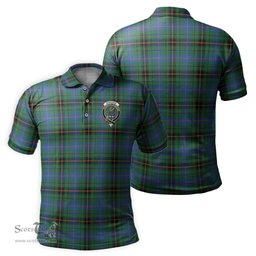 Scottish Davidson Ancient Tartan Mens Polo Shirt with Family Crest Scottish Polo Shirt Scottish Plaid Tartan Plaid - ScotsTee - scotstee.com