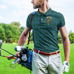 Scottish Douglas Ancient Tartan Mens Polo Shirt with Family Crest Scottish Polo Shirt Scottish Plaid Tartan Plaid - ScotsTee - scotstee.com