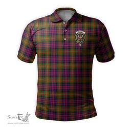 Scottish Carnegie Modern Tartan Mens Polo Shirt with Family Crest Scottish Polo Shirt Scottish Plaid Tartan Plaid - ScotsTee - scotstee.com
