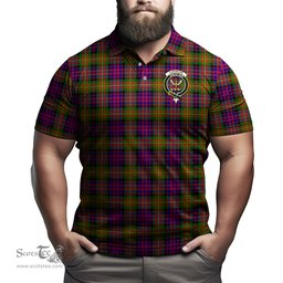 Scottish Carnegie Modern Tartan Mens Polo Shirt with Family Crest Scottish Polo Shirt Scottish Plaid Tartan Plaid - ScotsTee - scotstee.com