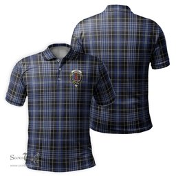 Scottish Clark Tartan Mens Polo Shirt with Family Crest Scottish Polo Shirt Scottish Plaid Tartan Plaid - ScotsTee - scotstee.com