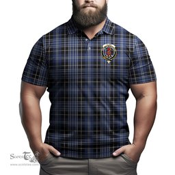 Scottish Clark Tartan Mens Polo Shirt with Family Crest Scottish Polo Shirt Scottish Plaid Tartan Plaid - ScotsTee - scotstee.com