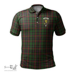 Scottish Cumming Hunting Tartan Mens Polo Shirt with Family Crest Scottish Polo Shirt Scottish Plaid Tartan Plaid - ScotsTee - scotstee.com