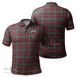 Scottish Crawford Modern Tartan Mens Polo Shirt with Family Crest Scottish Polo Shirt Scottish Plaid Tartan Plaid - ScotsTee - scotstee.com