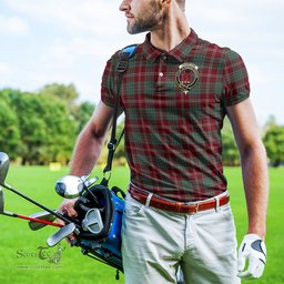 Scottish Crawford Modern Tartan Mens Polo Shirt with Family Crest Scottish Polo Shirt Scottish Plaid Tartan Plaid - ScotsTee - scotstee.com