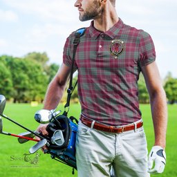 Scottish Crawford Ancient Tartan Mens Polo Shirt with Family Crest Scottish Polo Shirt Scottish Plaid Tartan Plaid - ScotsTee - scotstee.com
