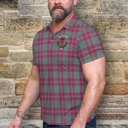 Scottish Crawford Ancient Tartan Mens Polo Shirt with Family Crest Scottish Polo Shirt Scottish Plaid Tartan Plaid - ScotsTee - scotstee.com
