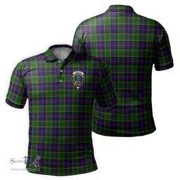 Scottish Forsyth Modern Tartan Mens Polo Shirt with Family Crest Scottish Polo Shirt Scottish Plaid Tartan Plaid - ScotsTee - scotstee.com