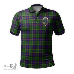 Scottish Forsyth Modern Tartan Mens Polo Shirt with Family Crest Scottish Polo Shirt Scottish Plaid Tartan Plaid - ScotsTee - scotstee.com