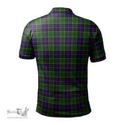 Scottish Forsyth Modern Tartan Mens Polo Shirt with Family Crest Scottish Polo Shirt Scottish Plaid Tartan Plaid - ScotsTee - scotstee.com