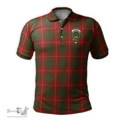 Scottish Cameron Tartan Mens Polo Shirt with Family Crest Scottish Polo Shirt Scottish Plaid Tartan Plaid - ScotsTee - scotstee.com