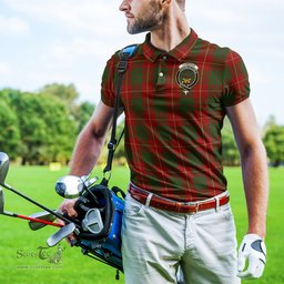 Scottish Cameron Tartan Mens Polo Shirt with Family Crest Scottish Polo Shirt Scottish Plaid Tartan Plaid - ScotsTee - scotstee.com