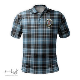 Scottish Clark Ancient Tartan Mens Polo Shirt with Family Crest Scottish Polo Shirt Scottish Plaid Tartan Plaid - ScotsTee - scotstee.com