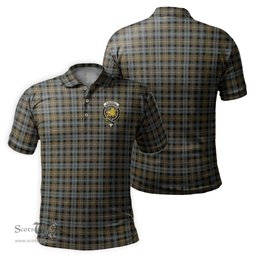 Scottish Campbell Argyll Weathered Tartan Mens Polo Shirt with Family Crest Scottish Polo Shirt Scottish Plaid Tartan Plaid - ScotsTee - scotstee.com