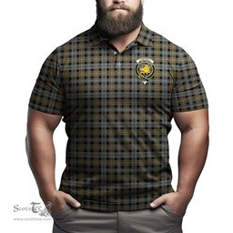 Scottish Campbell Argyll Weathered Tartan Mens Polo Shirt with Family Crest Scottish Polo Shirt Scottish Plaid Tartan Plaid - ScotsTee - scotstee.com