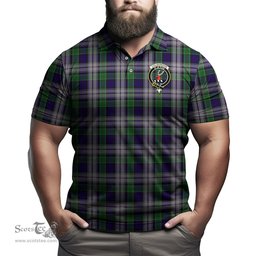 Scottish Colquhoun Dress Tartan Mens Polo Shirt with Family Crest Scottish Polo Shirt Scottish Plaid Tartan Plaid - ScotsTee - scotstee.com
