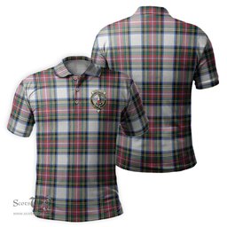 Scottish Dennistoun Tartan Mens Polo Shirt with Family Crest Scottish Polo Shirt Scottish Plaid Tartan Plaid - ScotsTee - scotstee.com