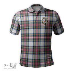 Scottish Dennistoun Tartan Mens Polo Shirt with Family Crest Scottish Polo Shirt Scottish Plaid Tartan Plaid - ScotsTee - scotstee.com