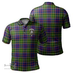 Scottish Dalrymple Tartan Mens Polo Shirt with Family Crest Scottish Polo Shirt Scottish Plaid Tartan Plaid - ScotsTee - scotstee.com