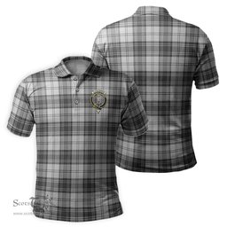 Scottish Glendinning Tartan Mens Polo Shirt with Family Crest Scottish Polo Shirt Scottish Plaid Tartan Plaid - ScotsTee - scotstee.com
