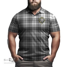 Scottish Glendinning Tartan Mens Polo Shirt with Family Crest Scottish Polo Shirt Scottish Plaid Tartan Plaid - ScotsTee - scotstee.com